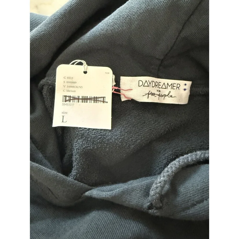 NWT Free People x Daydreamer Rolling Stones Tongue Hoodie Gray Size L $168 [jb]